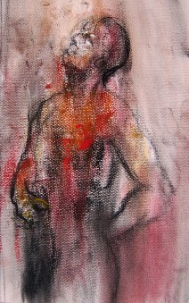 Human Light - węgiel, pastel na papierze, lakier, 2010