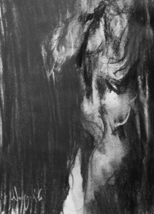 Damned - węgiel na papierze 52 x 72 cm, 2016