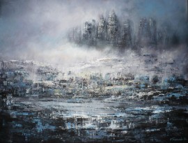 ... Zamgielnie... 80x100, technika własna-płótno, 2016r,
