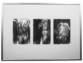 Damned - węgiel na papierze 52 x 72 cm (z oprawą), 2016