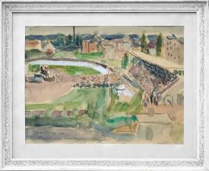 Widok na Włocławek „Bartkowi na imieniny”, 43x51cm, 1956 Widok na Włocławek „Bartkowi na imieniny”, 43x51cm, 1956